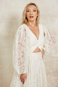 Load image into Gallery viewer, bohemian lace wedding dress with detachable sleeves