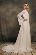 Load image into Gallery viewer, modern bohemian wedding dress with bell sleeves