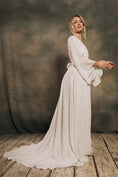 Load image into Gallery viewer, modern bohemian wedding dress with detachable sleeves