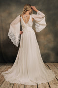 Load image into Gallery viewer, modern bohemian wedding dress with detachable angel sleeves