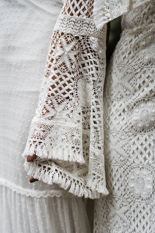 sustainable lace wedding dress