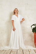 Load image into Gallery viewer, wedding dress with a skirt slit