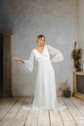 Load image into Gallery viewer, model wearing a whimsical wedding dress perfect for an outdoor wedding