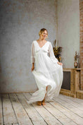 Load image into Gallery viewer, model wearing a whimsical wedding dress perfect for an outdoor wedding