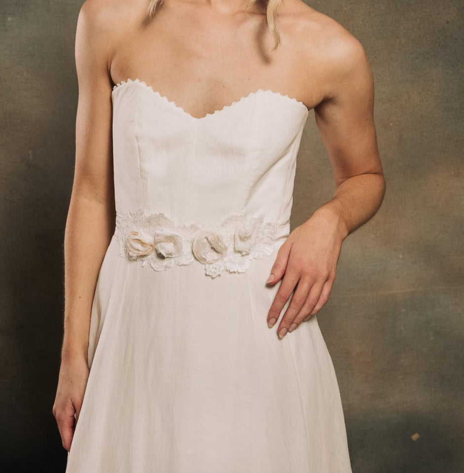 bridal sash with flowers