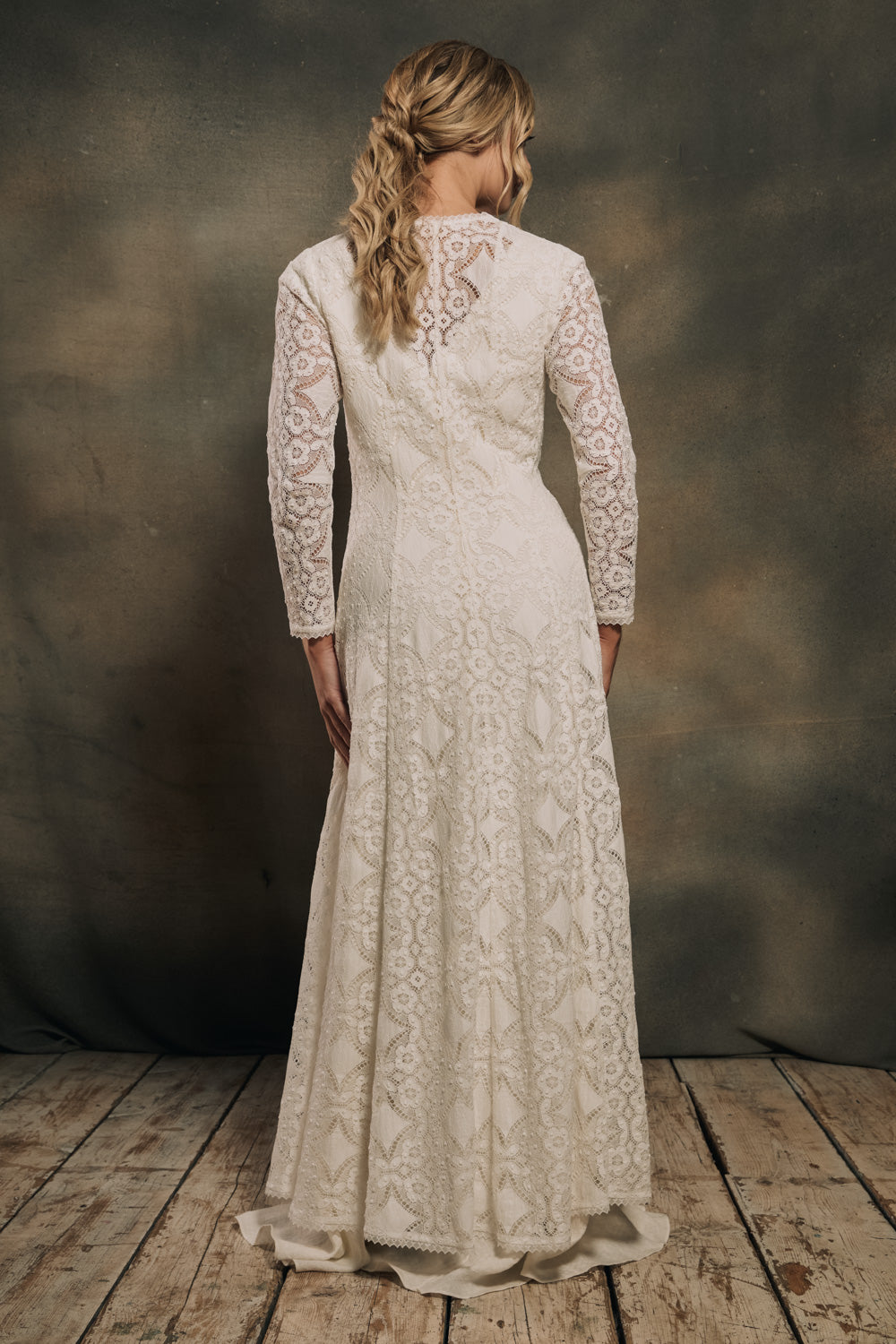 long lace jackets for wedding dresses Would you style your wedding dress with a lace jacket? This simple accessory makes a big impact and we are in love , Gown: DYLLAN