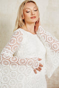 Load image into Gallery viewer, bohemian lace wedding dress with bell sleeves
