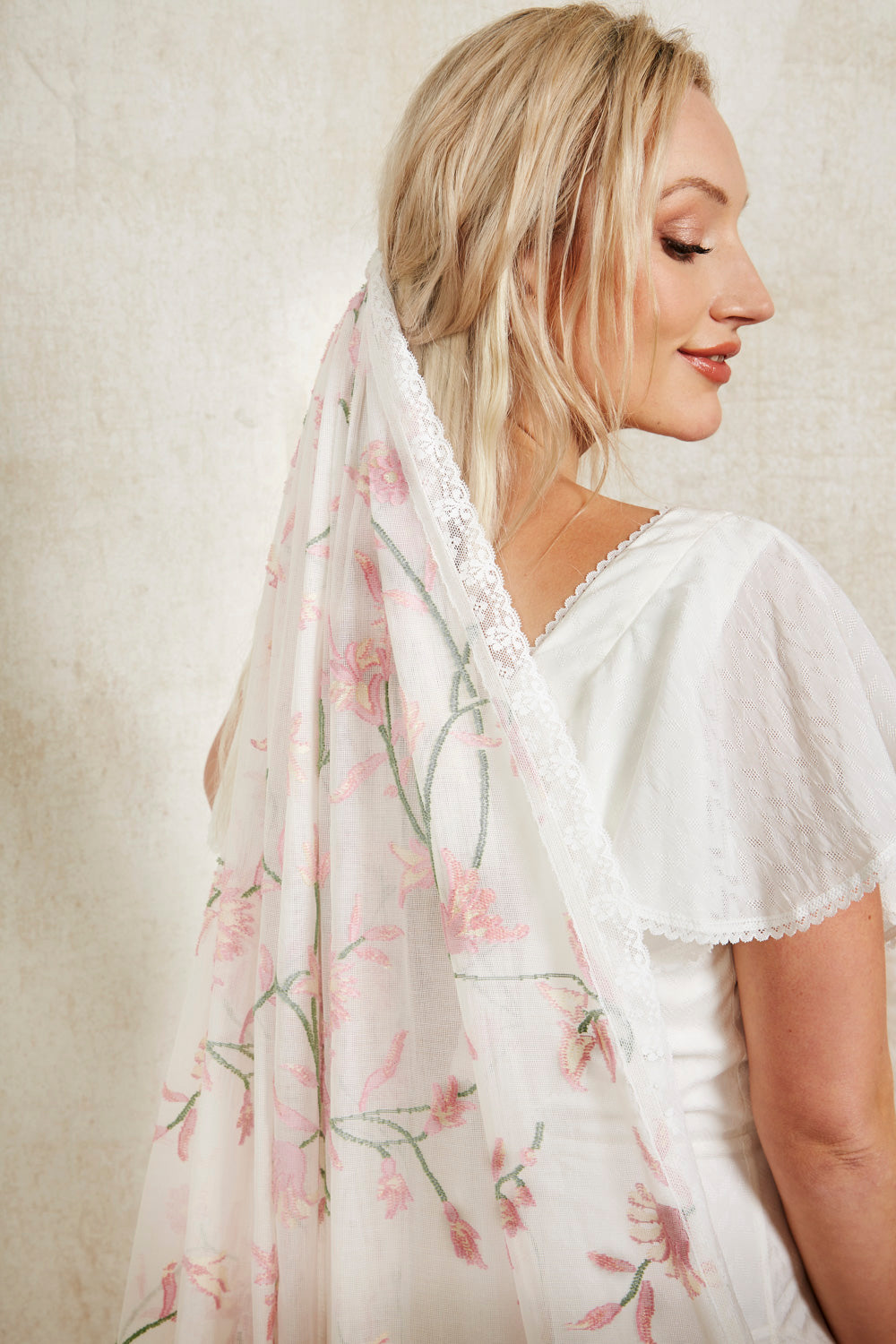 colourful veil floral pink