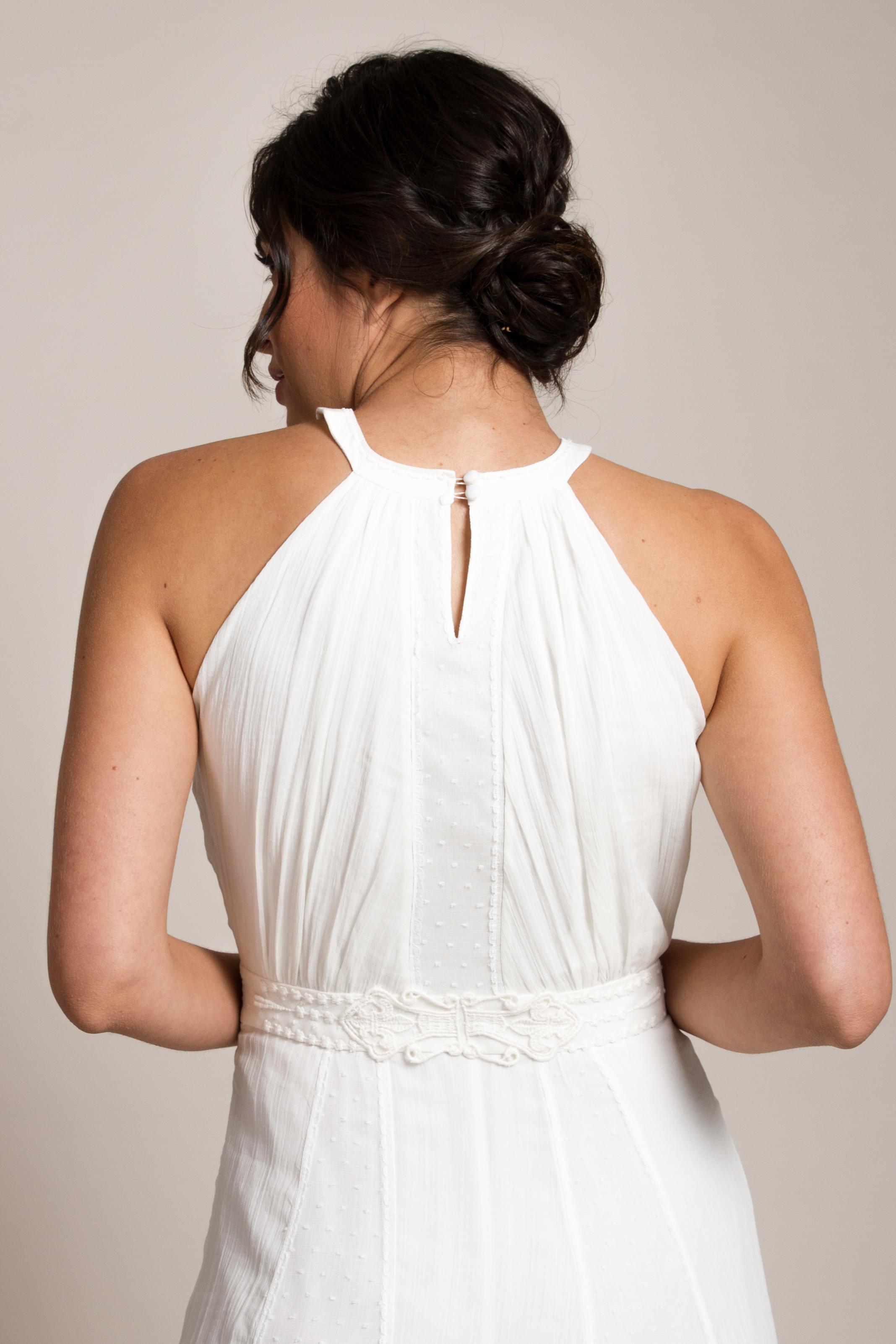 minimalist halterneck wedding dress