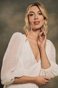 Load image into Gallery viewer, modern bohemian wedding dress with detachable billowy sleeves
