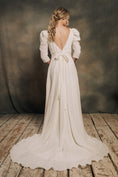 Load image into Gallery viewer, modern boho wedding dress with leg of mutton sleeves
