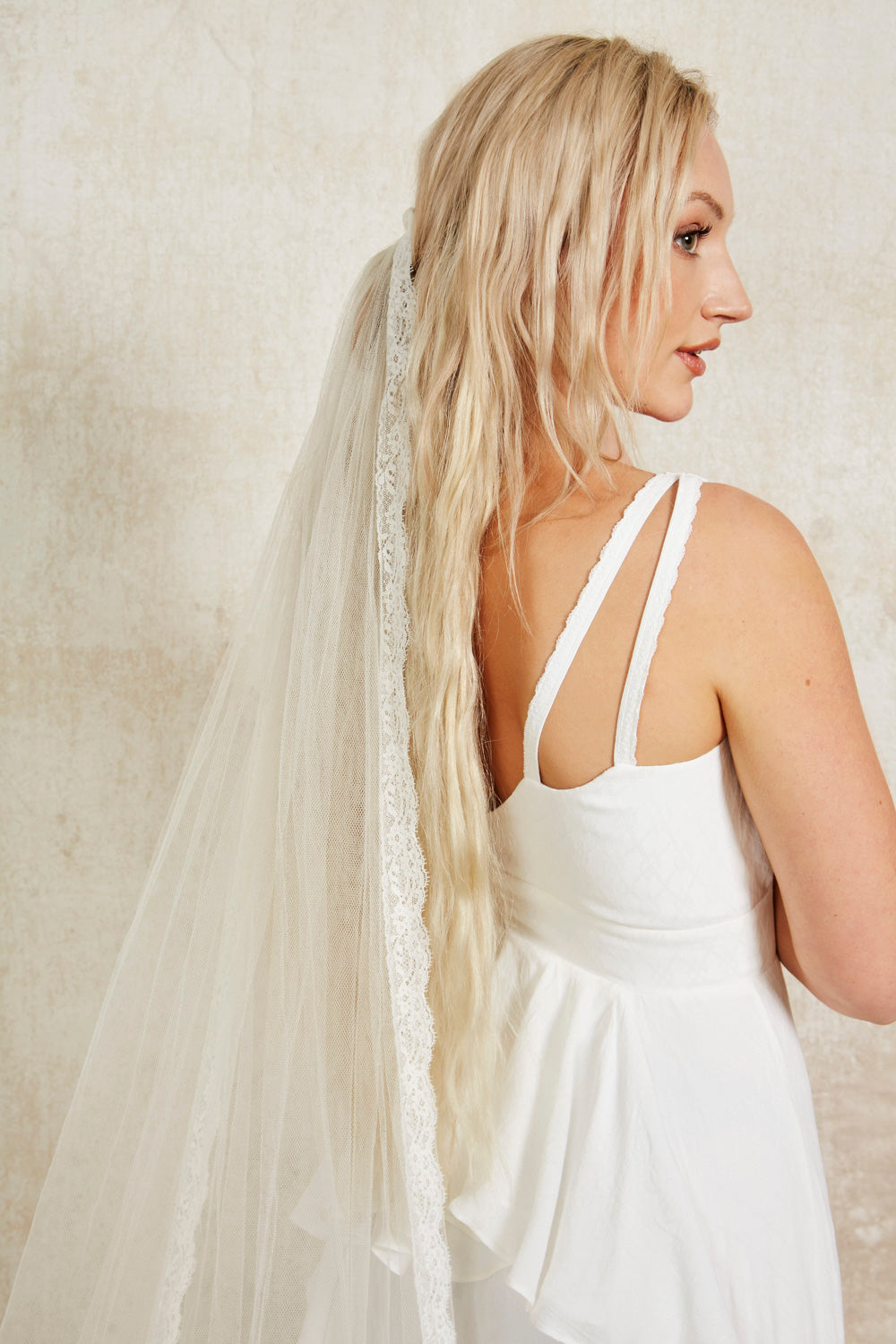 silk tulle bridal veil