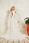 Load image into Gallery viewer, star lace wedding dress with detachable sleeves
