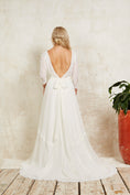 Load image into Gallery viewer, sustainable wedding dress with a lace top and high neckline
