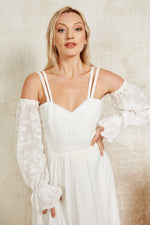 sustainable wedding dress with detachable sleeves