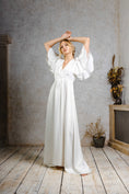 Load image into Gallery viewer, sustainable wedding dress with flutter sleeves
