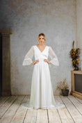 Load image into Gallery viewer, model wearing a whimsical wedding dress perfect for an outdoor wedding
