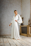 Load image into Gallery viewer, bohemian silk wedding dress with detachable sleeves
