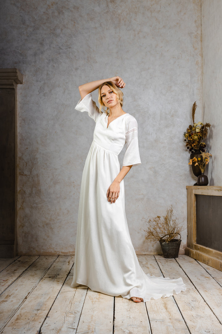 sustainable modern bohemian wedding dress